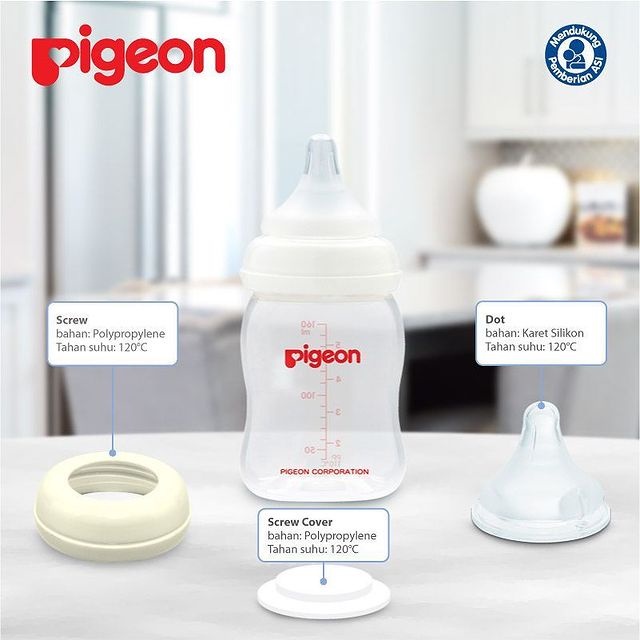 [BOX ISI 2] PIGEON Botol Peristaltic Plus Wide Neck 160ml FREE Botol ASI PP 160 ml