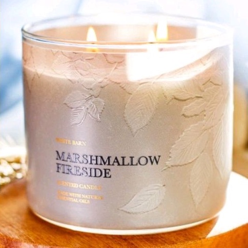 BATH &amp; BODY WORKS BBW MARSHMALLOW FIRESIDE 3-WICK SCENTED CANDLE 411 g