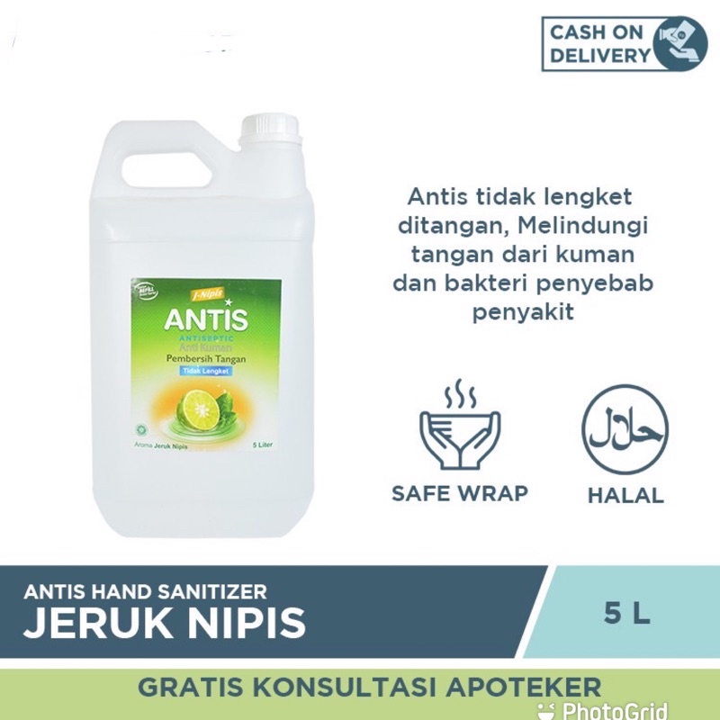 Antis Hand Sanitizer Drigen 5 Liter Permbersih Tangan Antis