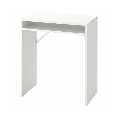 TORALD Meja dengan unit rak, putih, 65x40 cm