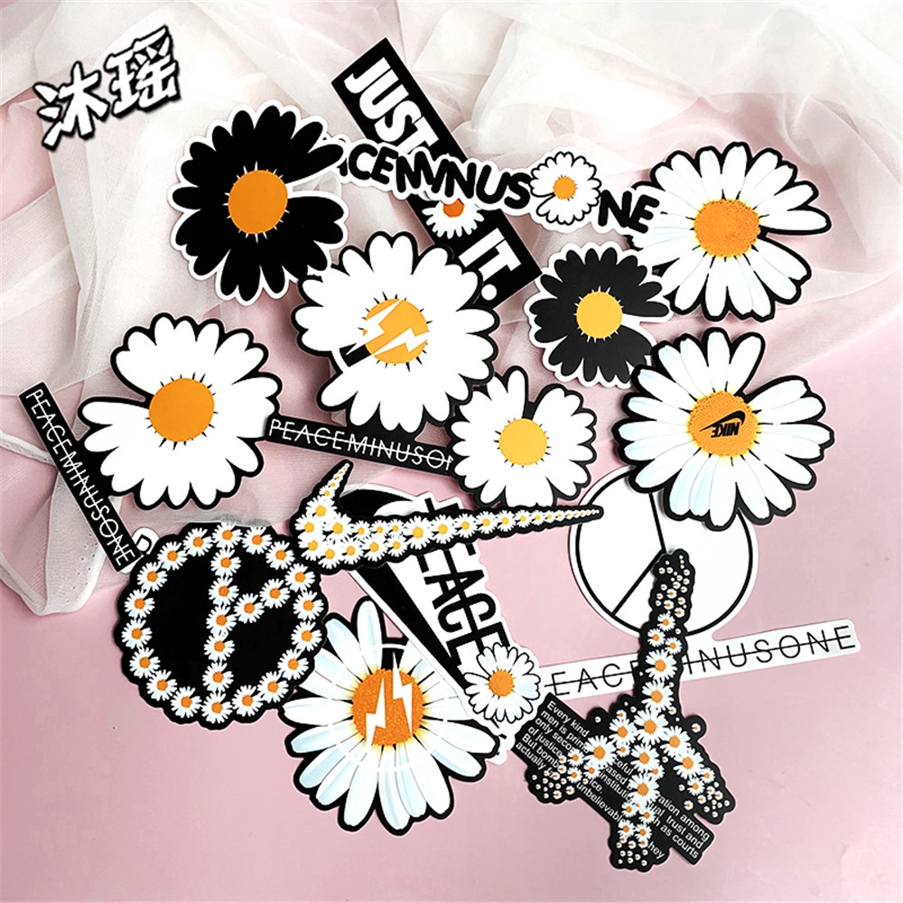 16pcs Daisy Sunflower Label Kawaii Adhesive Paper Sticker Scrapbooking Stationery Decor Diy