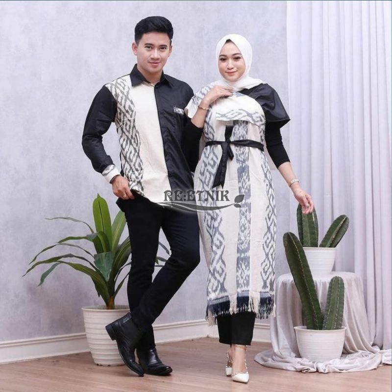 Baju Couple Tenun Toraja Putih