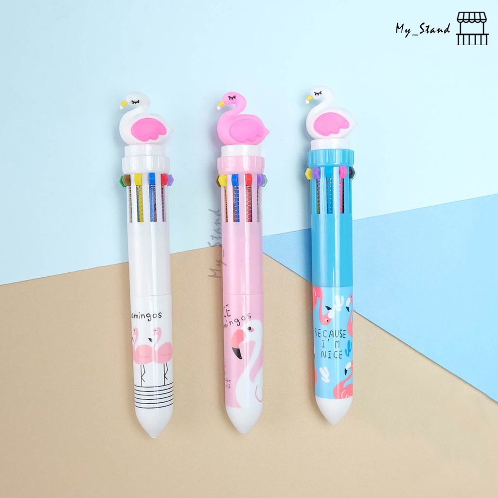 

Pena Flamingo Flamigo 10 Warna Flaminggo Pen Bolpen Pulpen Gelpen Karakter Bolpoint Tinta Warna Warni Pastel