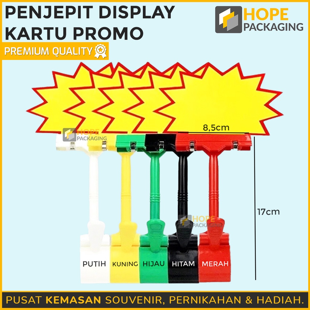 Penjepit Kartu Display Ukuran 17cm dan Penjepit Bening S / M / L