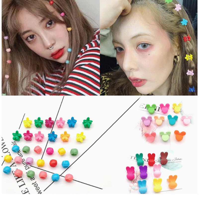 3 Pcs / set Jepit Rambut Keriting mini Desain Bunga Mickey Warna Permen Untuk Hiasan Kepala