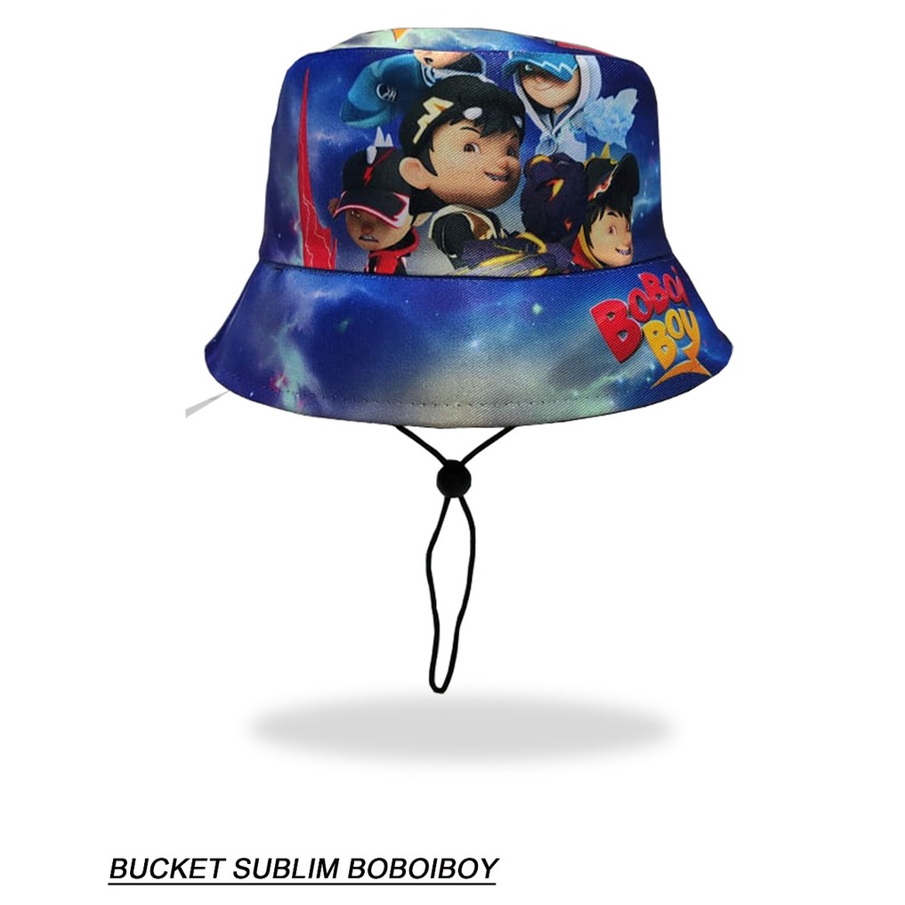 Topi Anak Perempuan Laki Laki Cowok Cewek 2 3 4 5 6 7 8 Tahun Bucket Hat Anak 1 FFD OOTD Fashion Anak Cowo Cewe Kecil Umur Balita Kado Kids Aksesoris Kepala Anak Lucu 1-Sblm Boboy Biru Tali