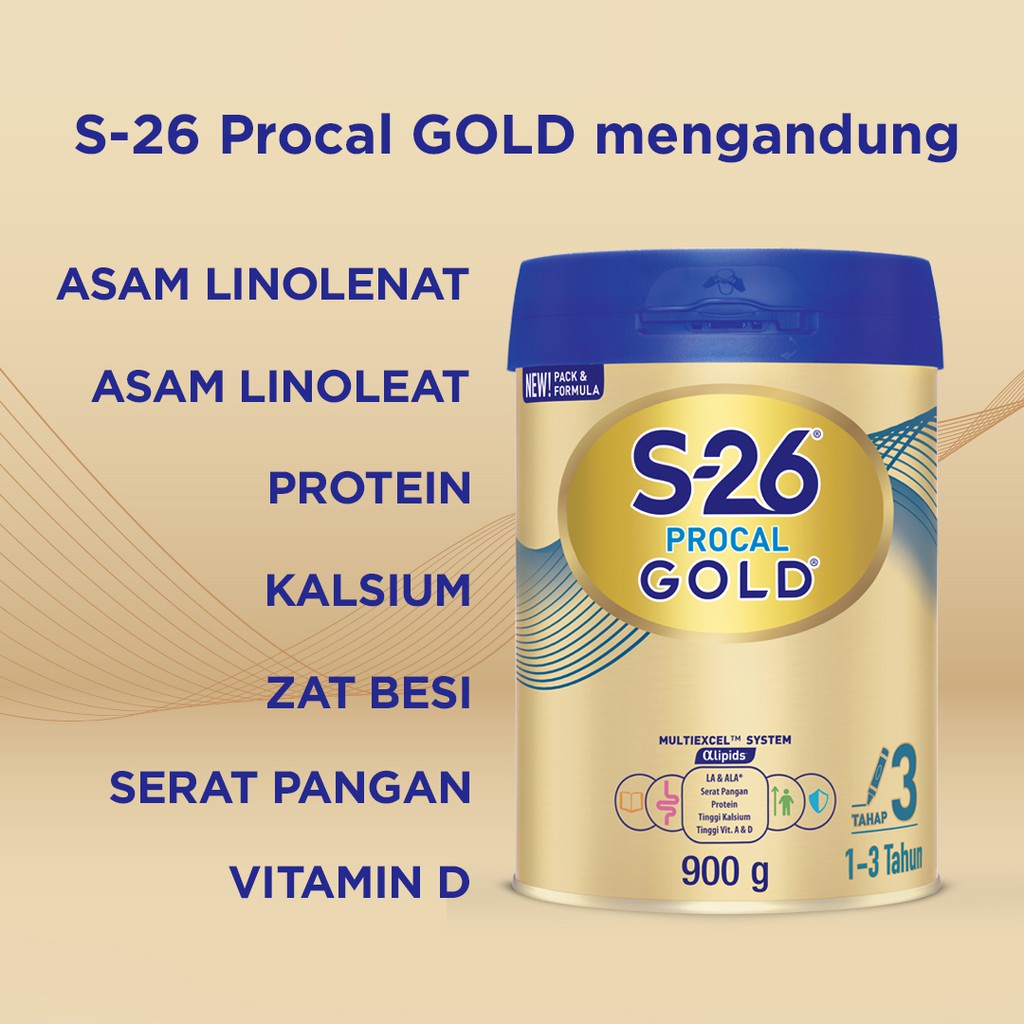 S-26 Procal GOLD Tahap 3 Vanila Susu Pertumbuhan Anak Usia 1-3 Tahun, Kaleng 1600 gr