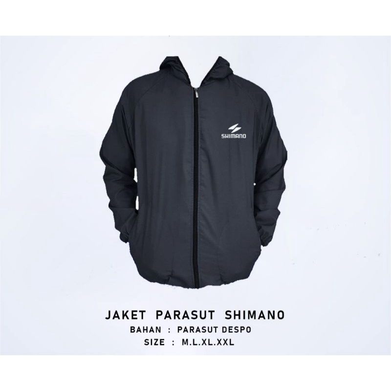 jaket pria wanita parasut shimano sauna lari bersepeda pria dan wanita-Hitam