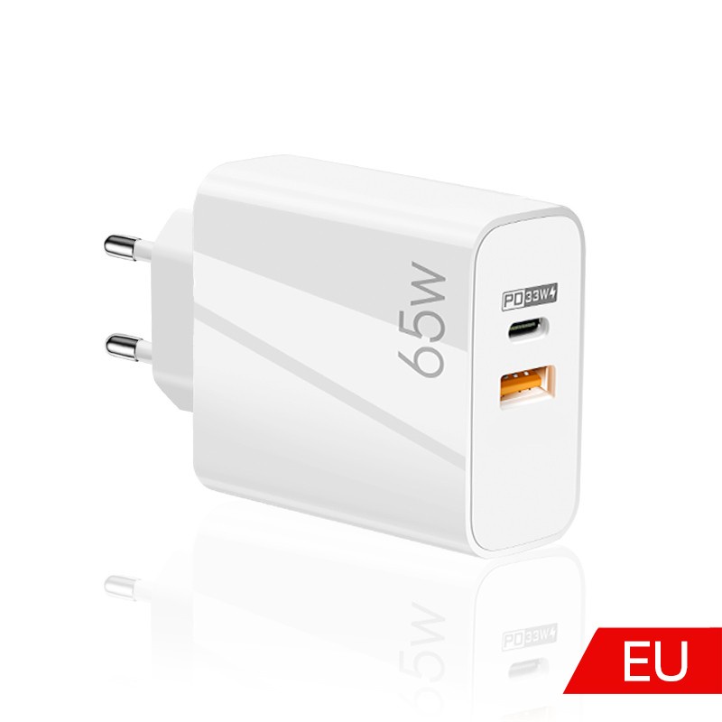 Adapter Charger Dinding 65w USB Tipe C PD US / EU Plug Untuk iPhone / Android