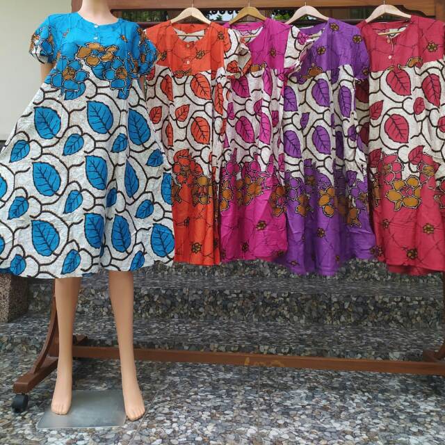 Daster Linda Motif Daun Warna Cantik Batik Baju Tidur Wanita Ecer Grosir Solo Termurah Bali Pantai
