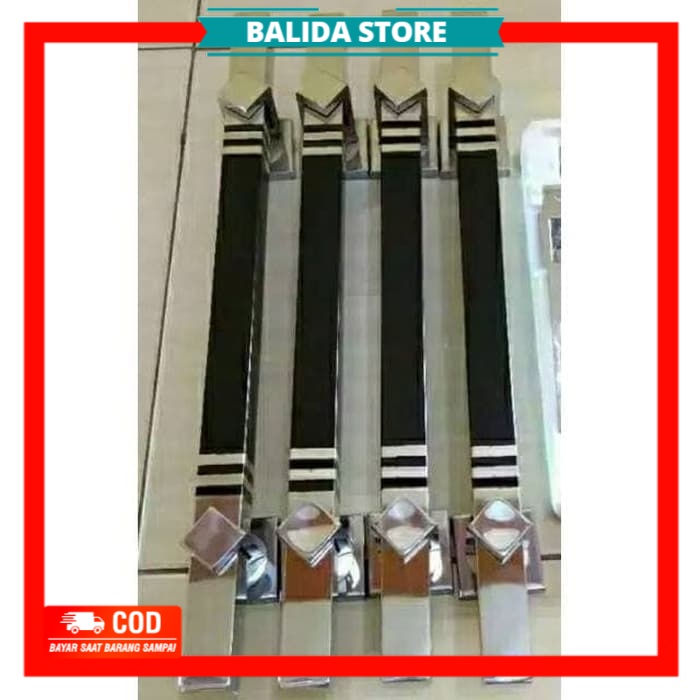 HANDLE PINTU RUMAH - GAGANG PINTU RUMAH STAINLESS KOTAK HITAM 33