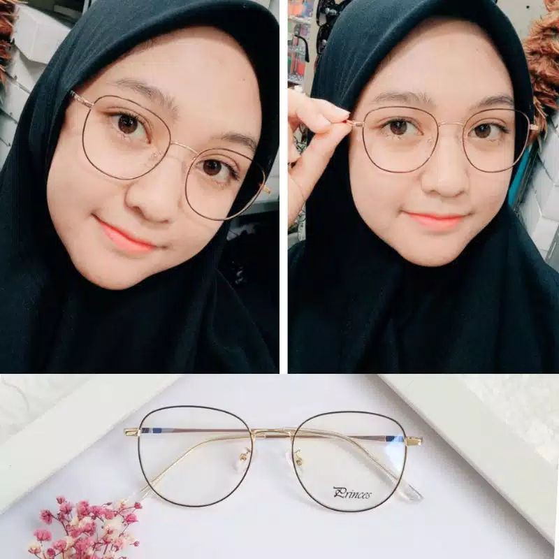 Frame Kacamata Minus / Frame Kaca Mata Bulat / Kacamata Cewek Cowok / Kaca Mata Hitam