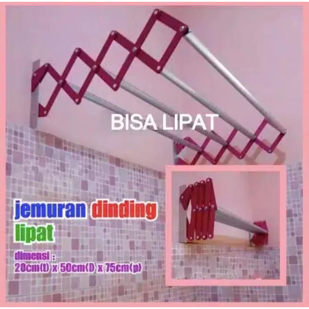 Jemuran Dinding / Jemuran Lipat Dinding MURAH / Jemuran dinding praktis PxL 75X65 / jemuran lipat