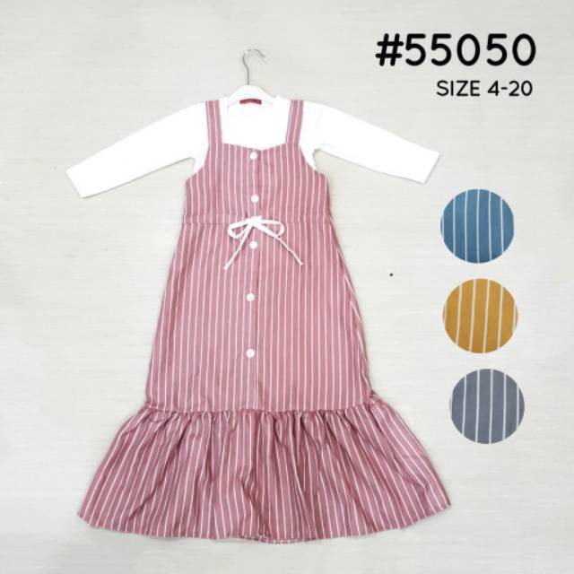Gamis anak overall Catherine kids size 4 sd 10 tahun