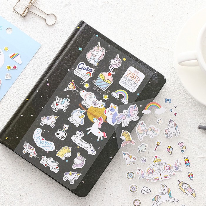 

Sticker Kartun Korea Motif Unicorn Imut