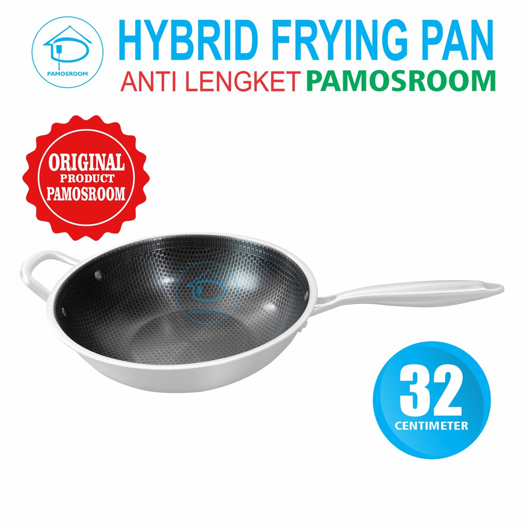 Paling Murah Pamosroom Wajan Kuali Honeycomb Stainless 32cm Anti Lengket Induksi Hybrid Non Stick Pfoa Free 9lYVxjU66Lr0q8