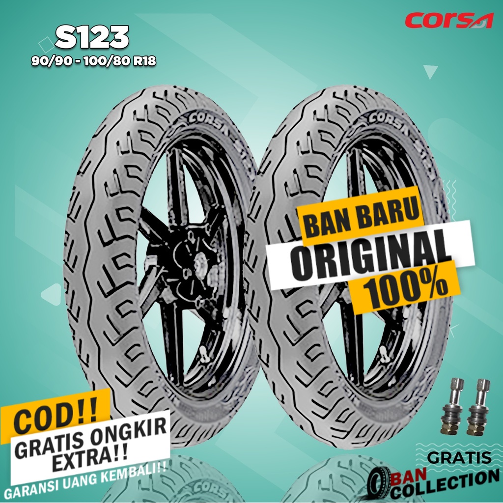 Paket Ban Motor MOGE (Motor Batangan) // CORSA S 123 90/90 - 100/80 Ring 18 Tubeless