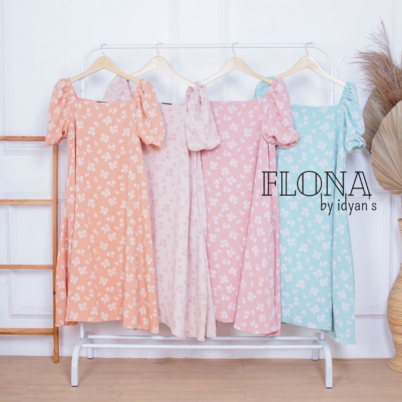 DRESS FLONA BY IDYANS / MIDI DRESS CRINKLE / DRESS WANITA