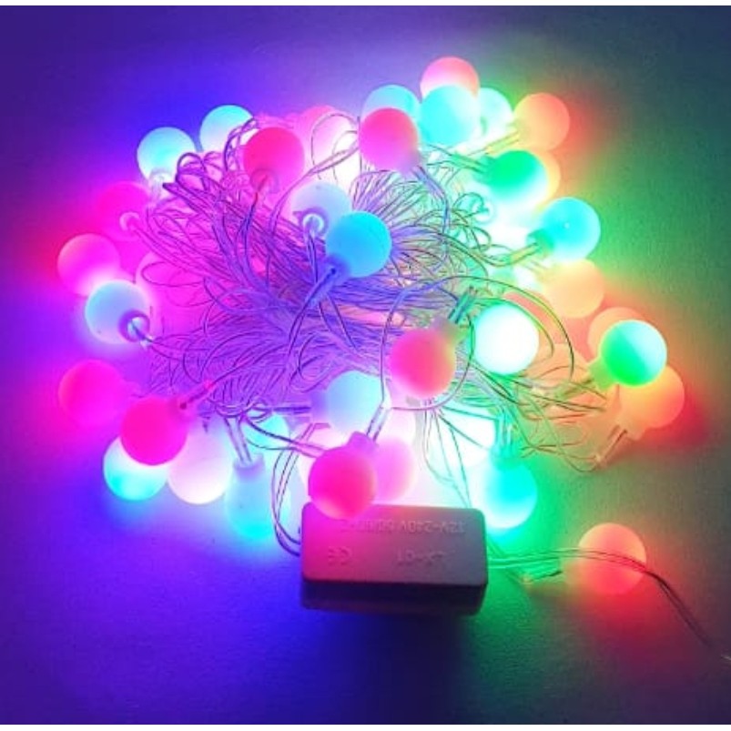 Jiamei Lampu Hias 50 Led Bola Susu Besar 6 Mtr Red Green Blue