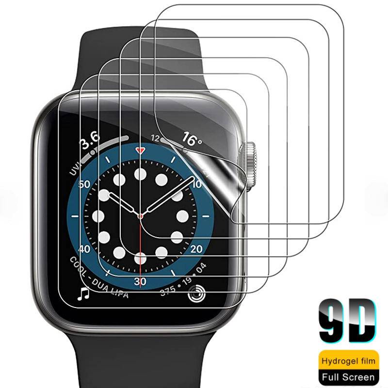 Film Pelindung Layar Hydrogel Lembut Untuk Apple Watch 7 6 Se 5 40mm 44mm 45mm Bukan Kaca Iwatch 4 3 2 1 38mm 41mm 42mm