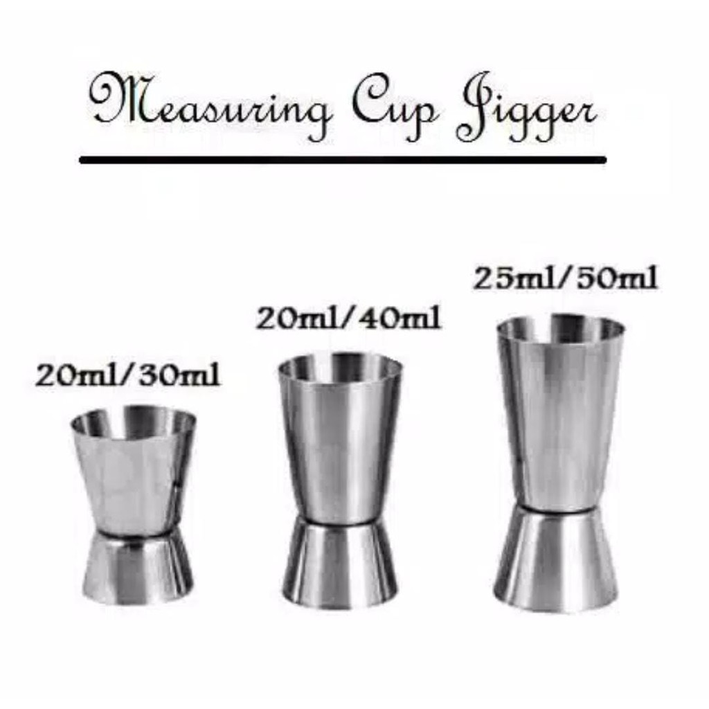 Vinztstore - Gelas Ukur Stainless Steel Dual Measuring Cup Alat Dapur Stainless Coktail Jigger