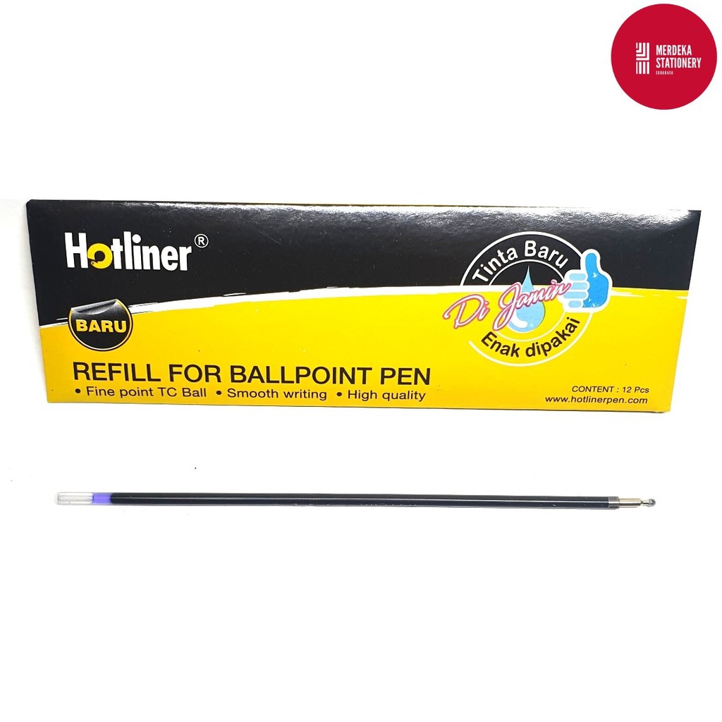 

(ISI 12)Refill/Isi/Tinta pulpen/ballpen HOTLINER/HOT LINER HITAM/BIRU/MERAH