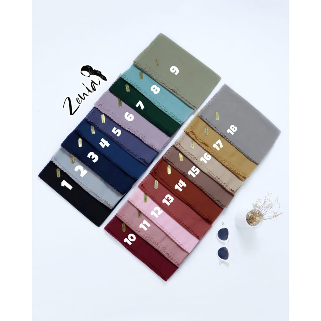 Hijab / Jilbab / Voal Sahara Superfine Premium Polos Segiempat Laser Cut