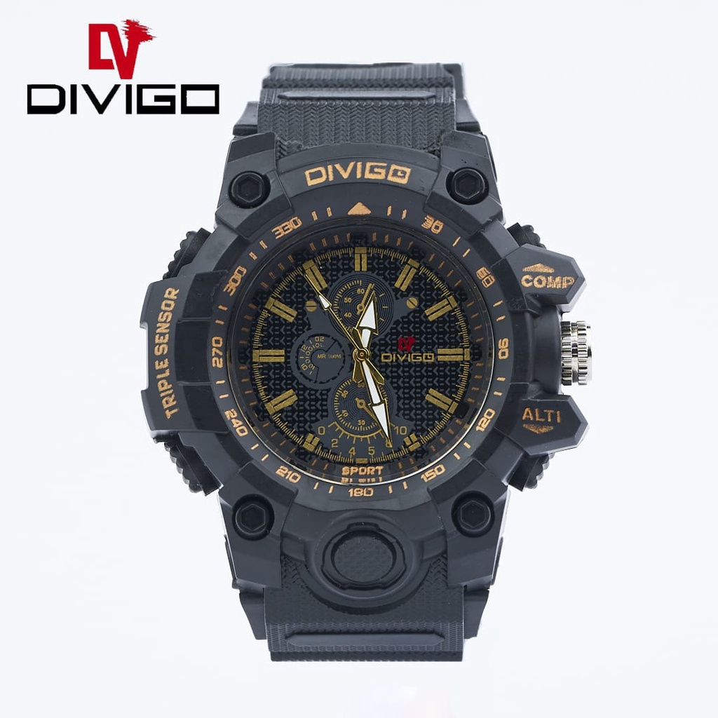 Jam Tangan Pria Divigo Analog Sport Strab Rubber Tahan Air D4G-A