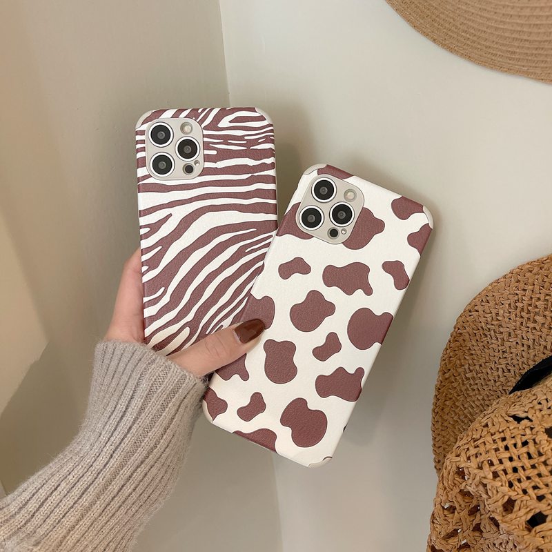 Fashion！Cow &amp; Zebra Pattern Soft Case iP iPhone 6 6S 7 8 + Plus XS XR 11 12 13 Pro Max Brown Casing Xiaomi Redmi 9T Note 7 8 Pro