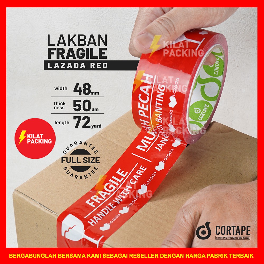 LAKBAN FRAGILE HANDLE WITH CARE 45MM*72YARD