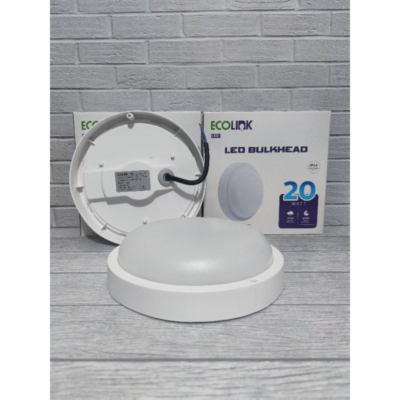 Lampu LED BulkHead / Ceiling Lamp 20W / 20 watt IP54 Ecolink BH007 NATURAL WHITE 4000K