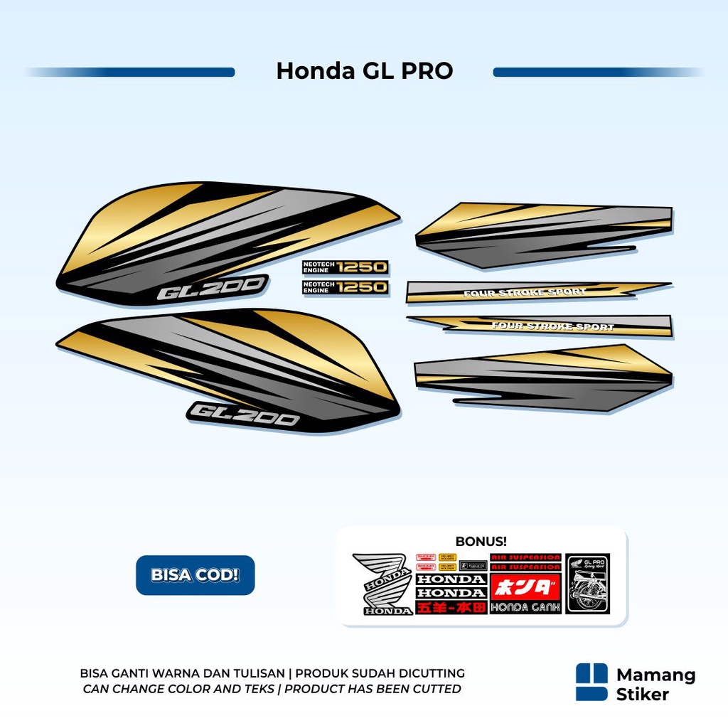 Striping Honda GL Pro Neotech Max Variasi (1) Herex Custom Terbaru Terlaris Keren Simpel Stiker Moto