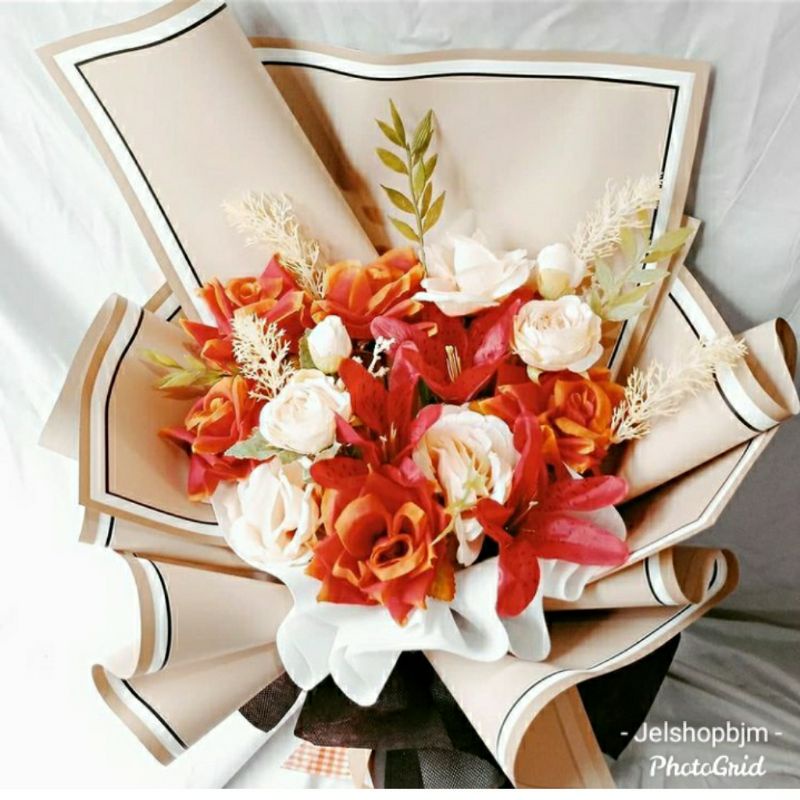 Bucket Bunga Palsu Besar Termurah / Buket Bunga Palsu Besar / Buket Wisuda / Bucket Wisuda