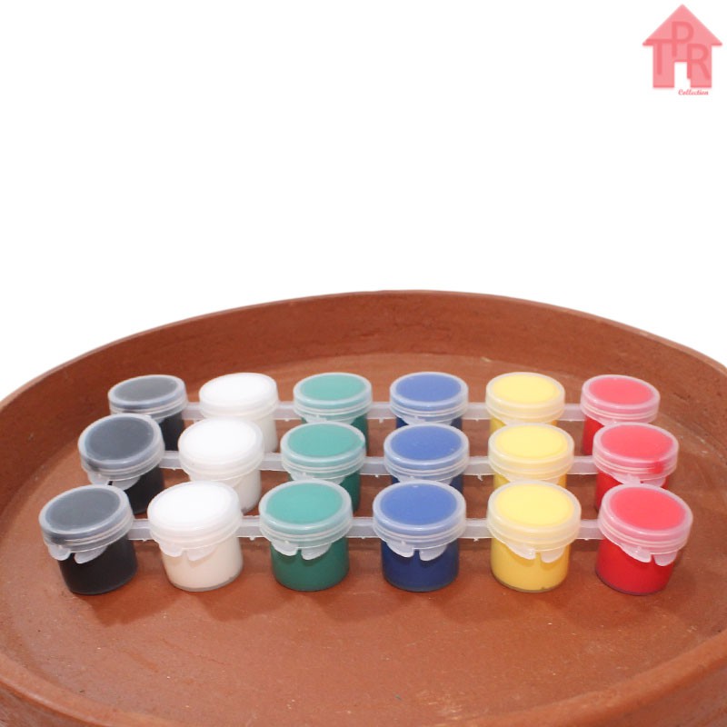 Cat Akrilik Untuk Prakarya Tanah Liat - 6warna x 5mL.