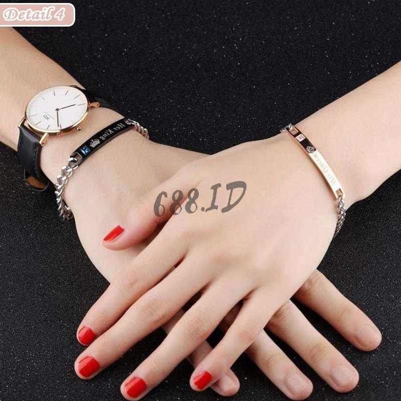 Gelang Fashion Pria &amp; Wanita Bisa Couple Her King His Queen Pasangan Bestie Murah Meriah GL 34