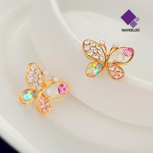 Anting Stud Berlian Imitasi Model Hollow Untuk Wanita