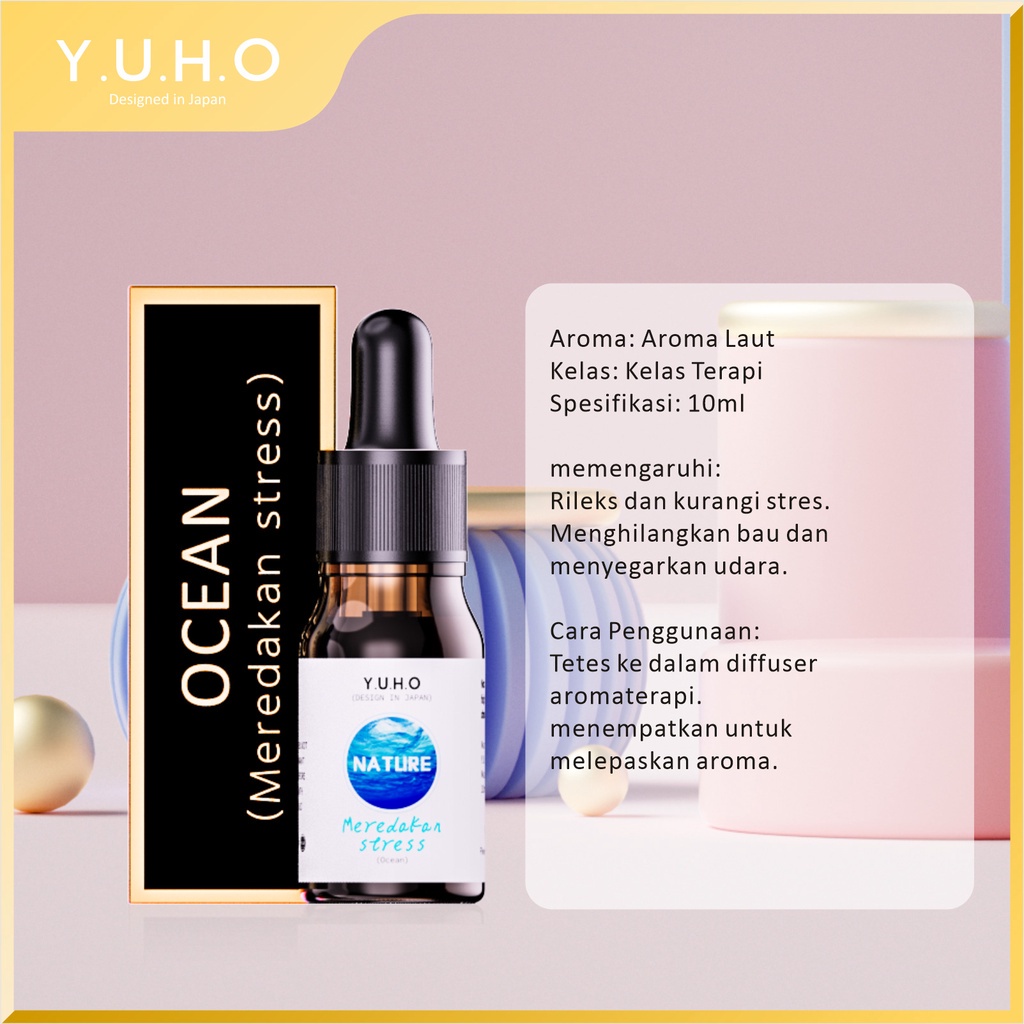 YUHO Diffuser humidifier mobil portable essential oil reed hampers safe care aromatheraphy pembersih udara Pelembab minyak esensial aromaterapi parfum pengharum uap ruangan air purifier penyejuk infuser minimisk-Y-Ocean