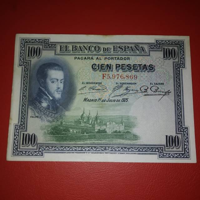 Uang Asing Espana 100 Pesetas 1925