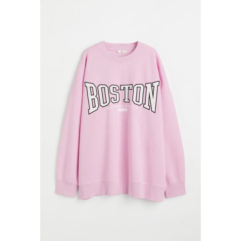 Crewneck H&amp;M BOSTON Pink ORIGINAL 100% Fulltag Sweater HnM BOSTON SOFT PINK