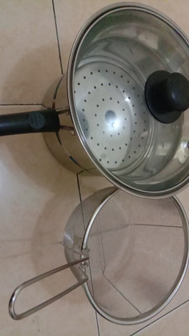 Panci Serbaguna Cooking Pot 3 In 1 22 Cm / Deep Frying / Noodle Pot / Panci Multifungsi Panci Mie