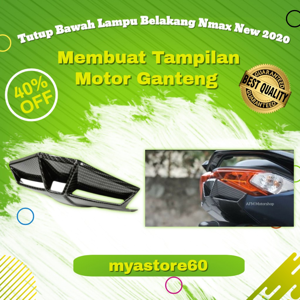 Tutup Bawah Lampu Belakang Nmax New 2020 Carbon Nemo / Tutup Lampu Variasi Nmax Aksesoris Nmax 2020