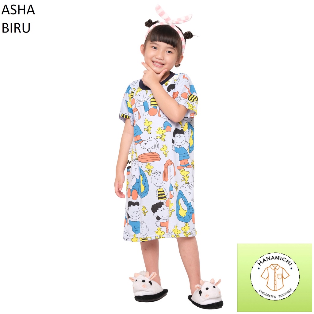 Hanamichi ASHA Dress Anak Lengan Pendek Full Print