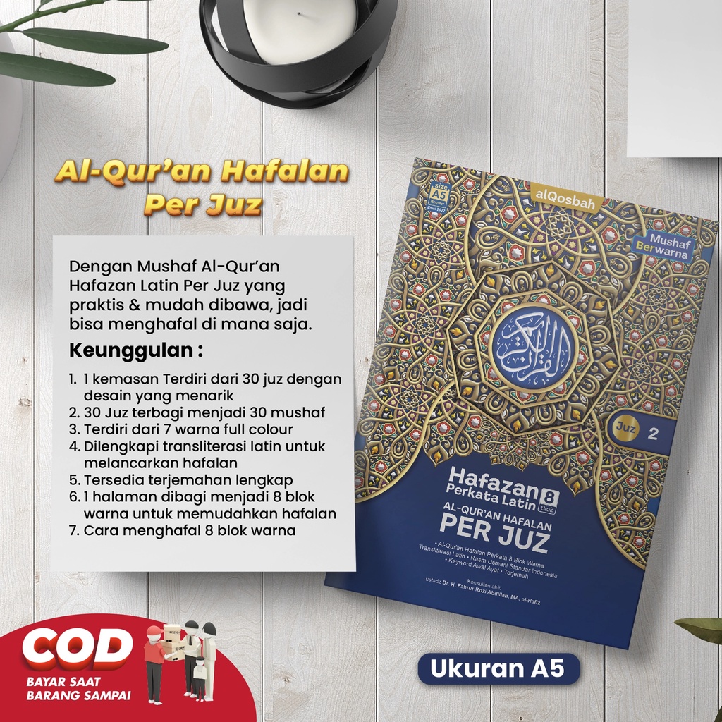 Mushaf Alquran Per Juz 30 Buku Perkata Latin Ukuran A5 dan Terjemahan