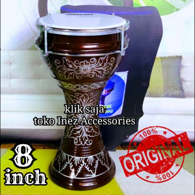 Tumbuk Marawis Batik 8 inch Warna Coklat Rolling Putih