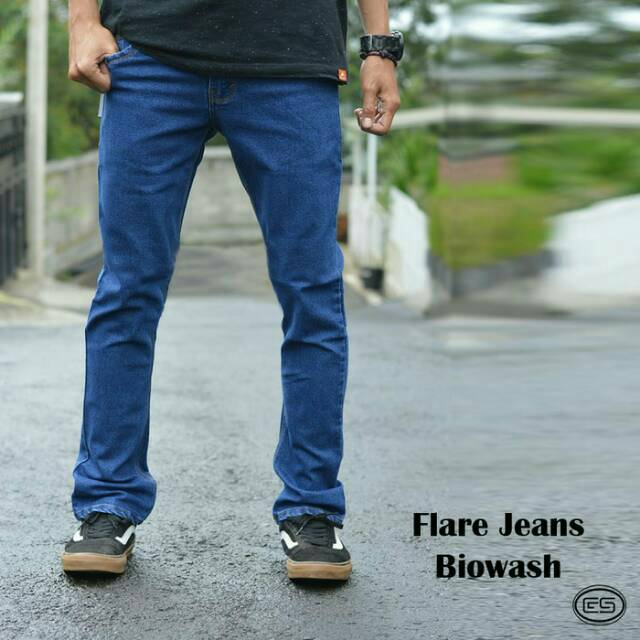 Celana Jeans Slimfit Pria Cutbray Biowash | Flare | Biru Tua