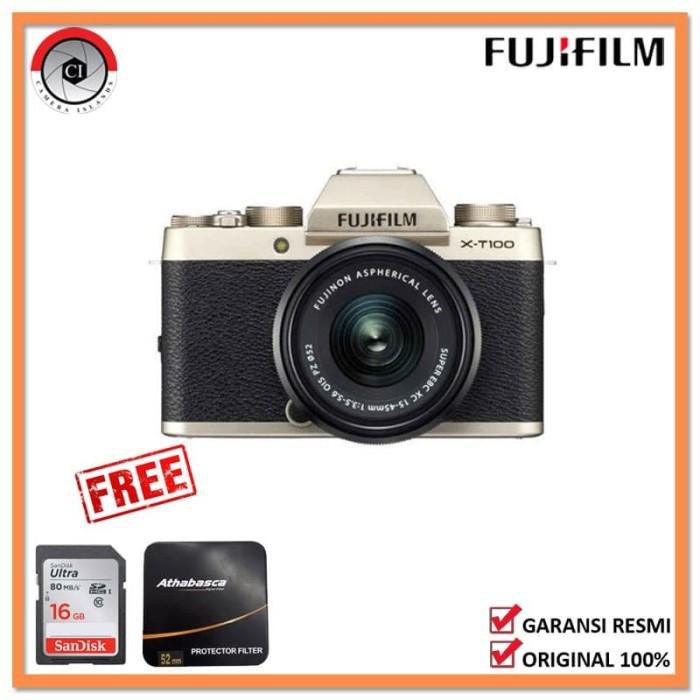 "KD" Fujifilm X-T100 XT100 Kit 15-45mm Mirrorless Kamera ( Gold )