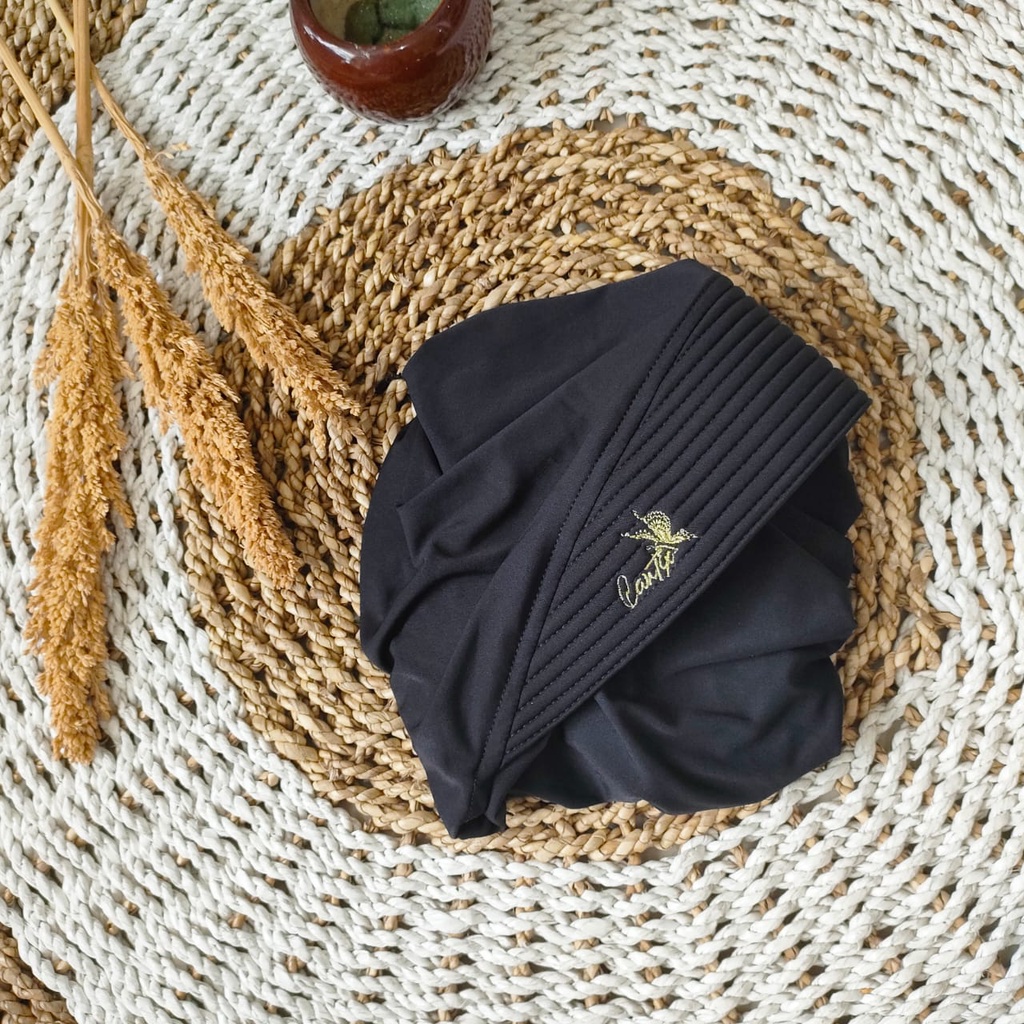 Jilbab Sport Murah Hijab Olahraga Bergo Jersey Instant Premium || Hijab volly-HITAM