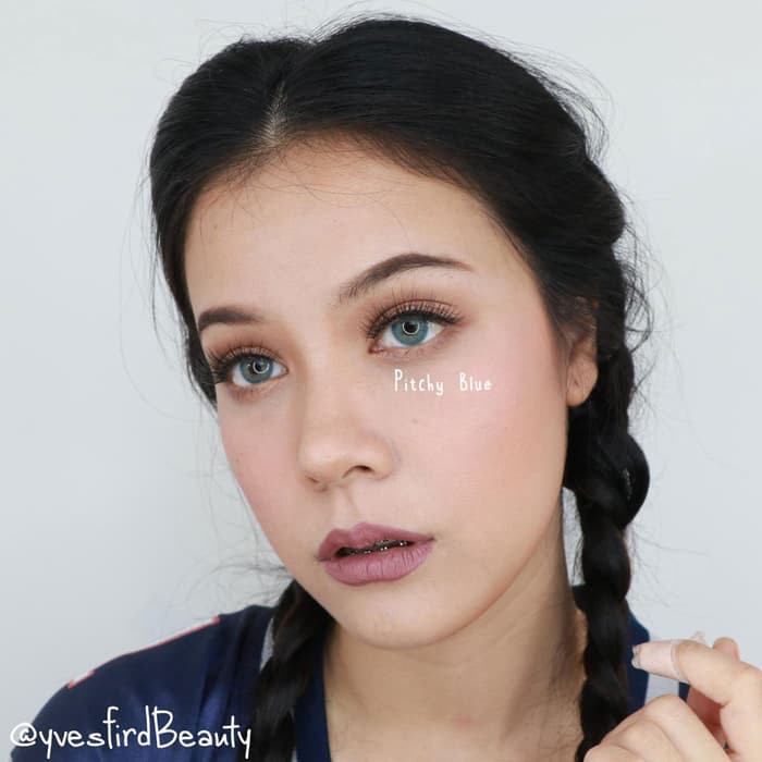 [LMR] Softlens Sweety Plus ++ Pitchy Sky Blue Biru Natural Soft Lens Murah Minus Soflens Soflen