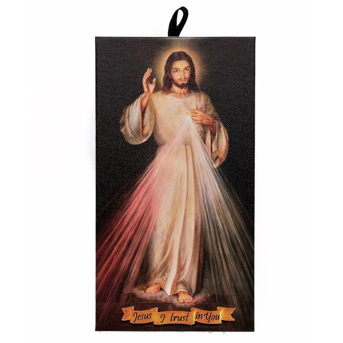 BISA COD Gambar Kanvas Yesus Kerahiman Ilahi 24cm Devosi Doa Katolik