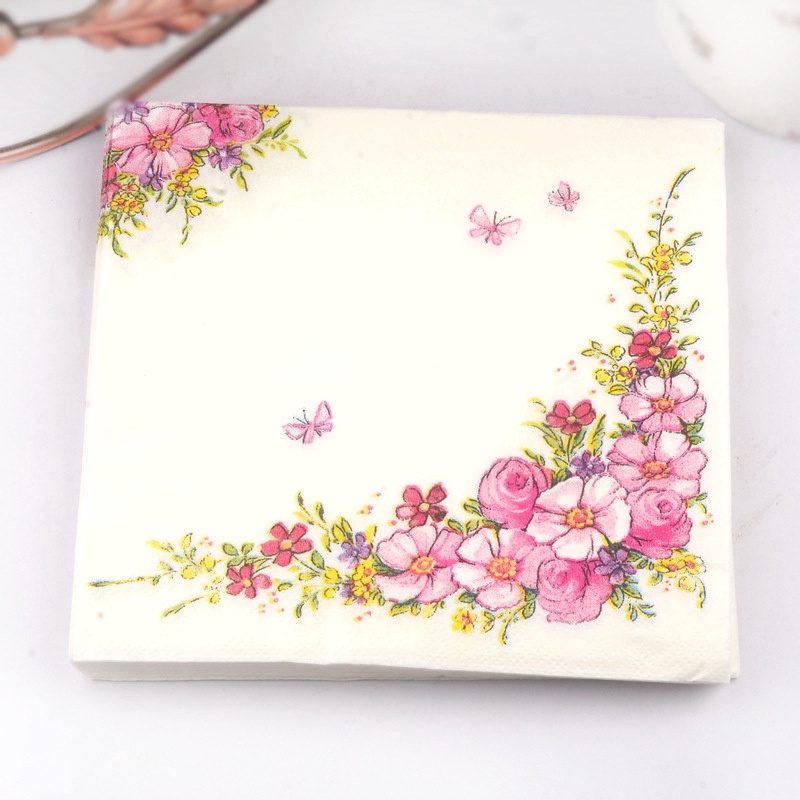 Flower Paper Napkins Print Tissue Napkins Decoration Serviettes 20pcs/pack